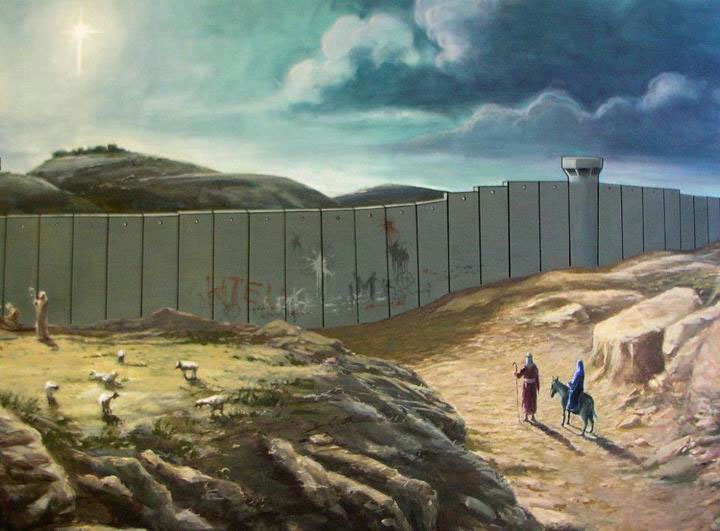 Israel's Apartheid Wall stops Joseph & Mary (BANKSY)