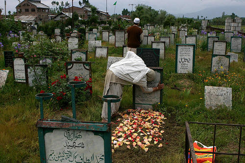 A Wailing Mother in the Martyrs Graveyard, Srinagar