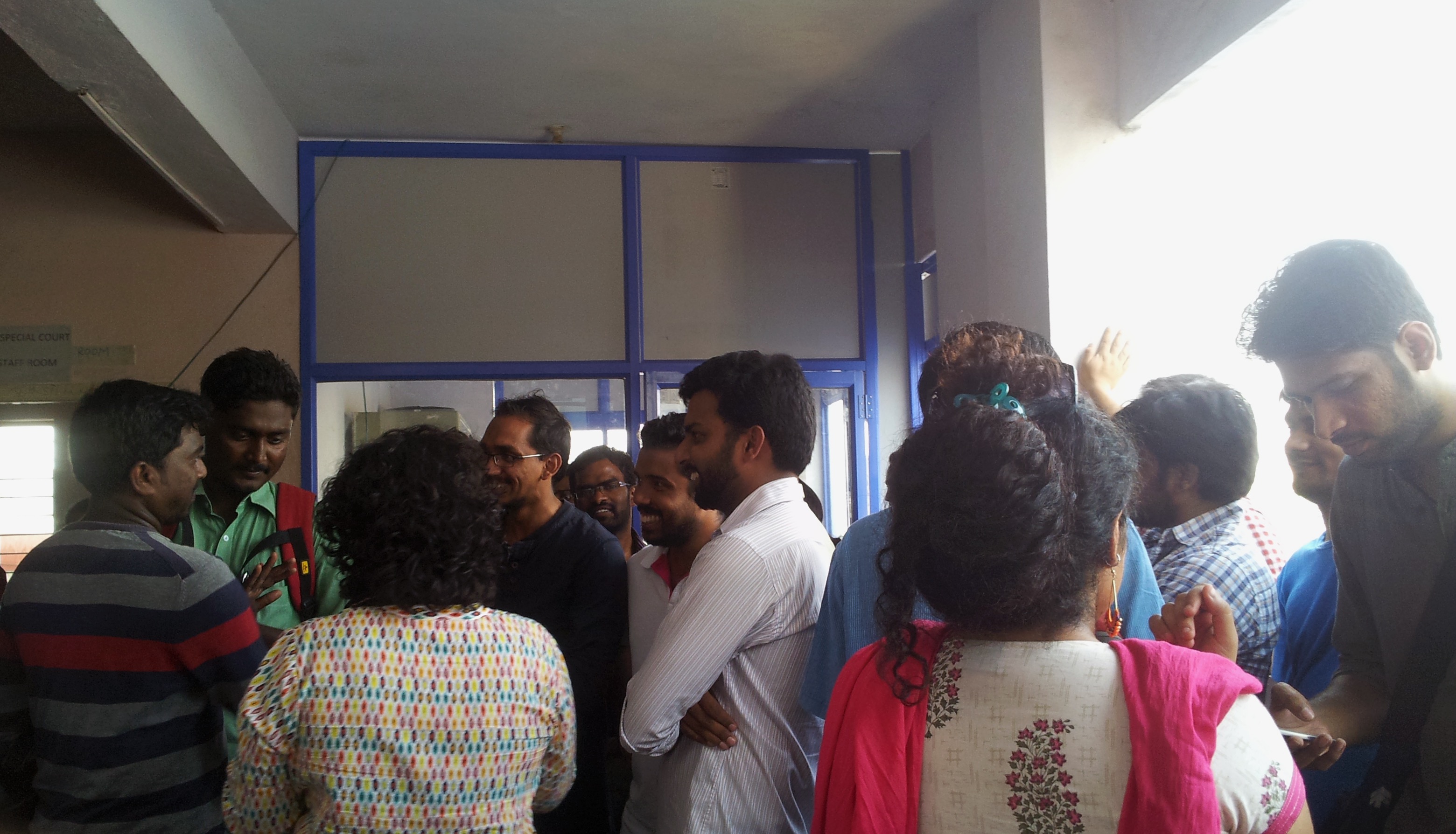 Families, friends, faculty and complete strangers show up in the Miyapur Court in solidarity with the 27 arrested