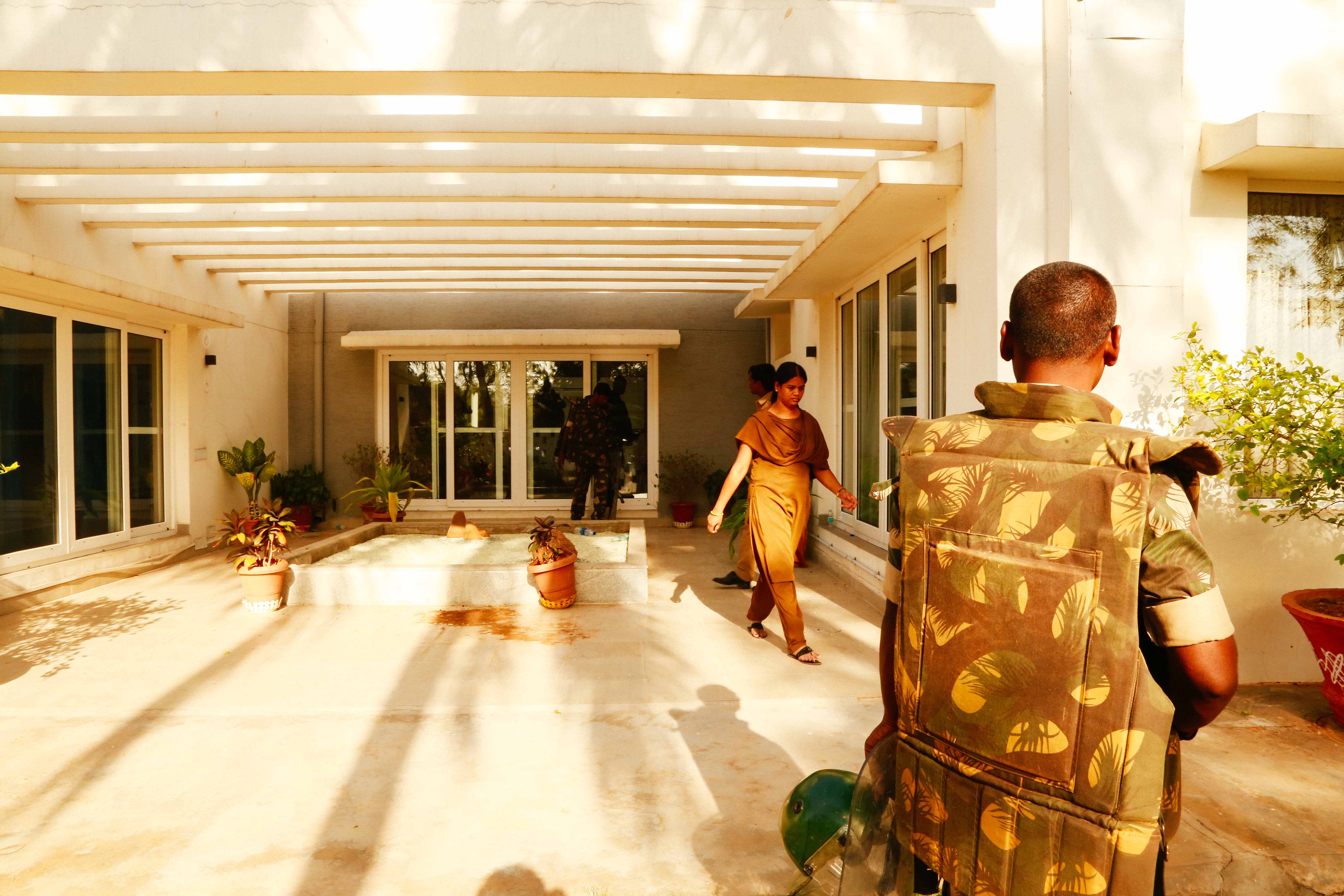 Police protection around the VC guest house