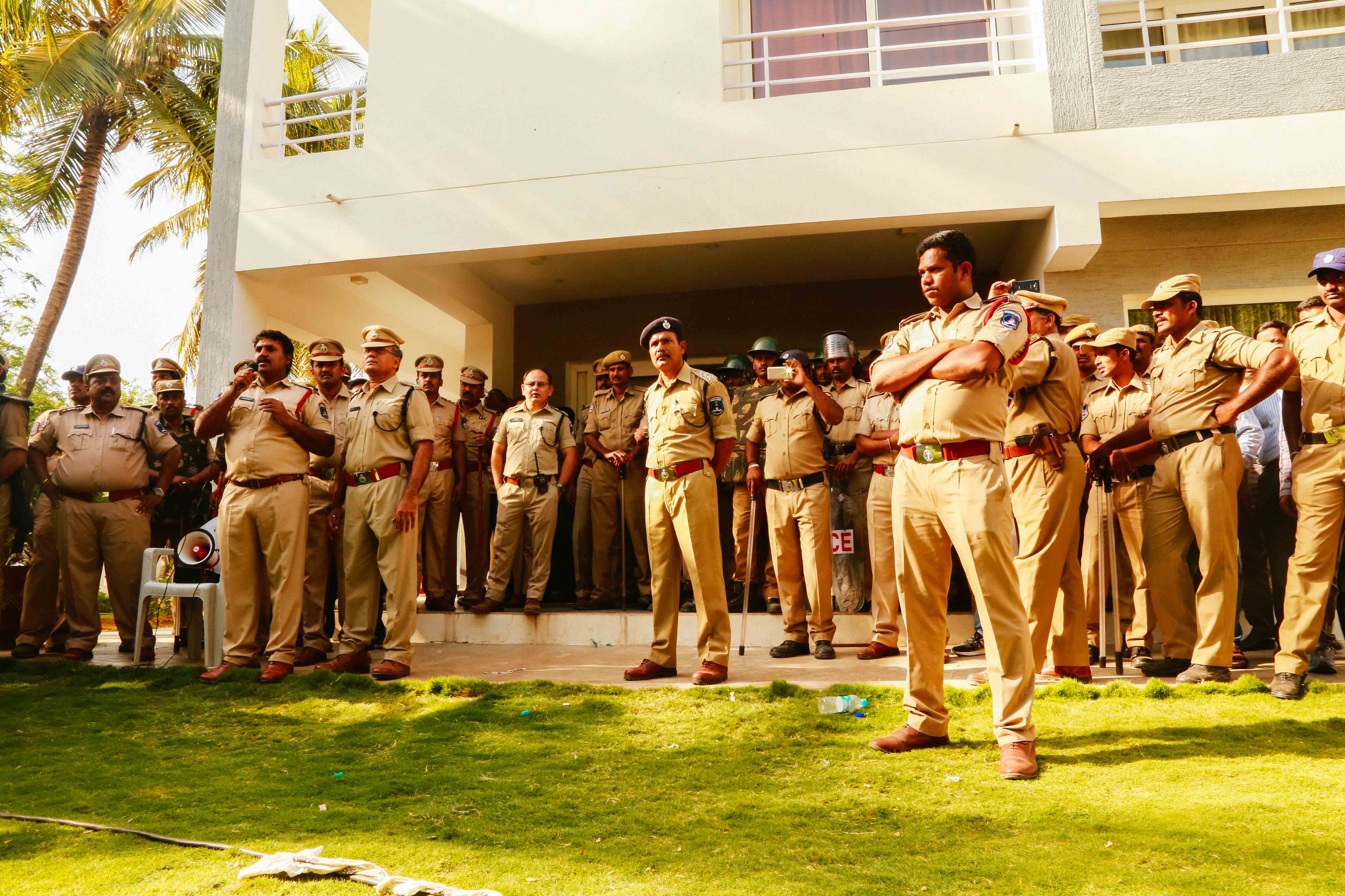 Police protection around the VC guest house