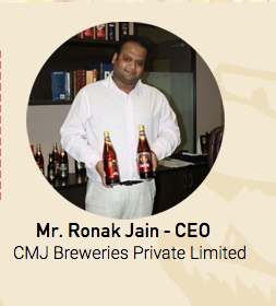 Mr. Ronak Jain, Screengrab from http://cmjbrewery.com/about-us.php