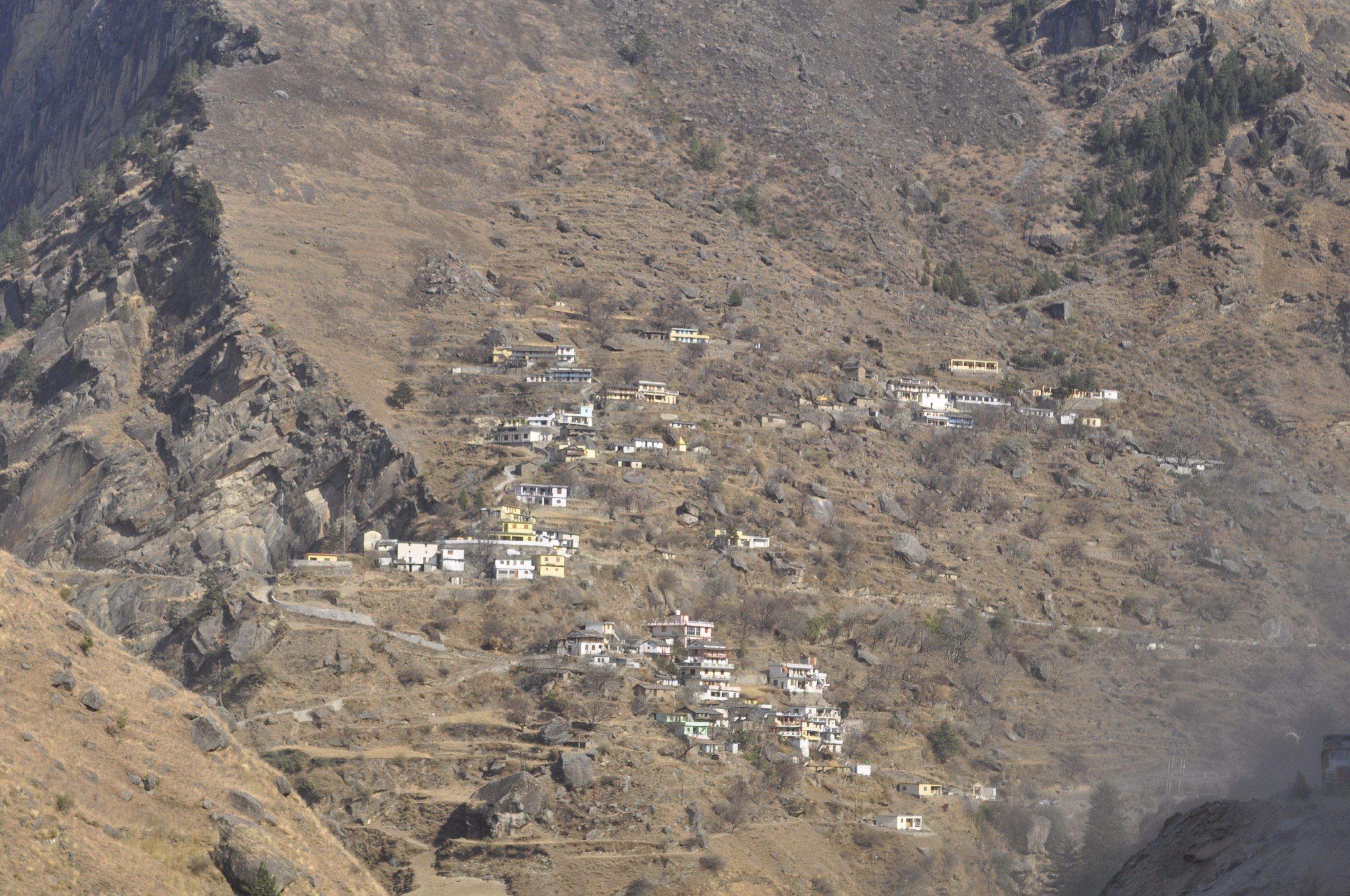 Settlements on hill slopes in Nanda Devi Biosphere -- Near Tapoban