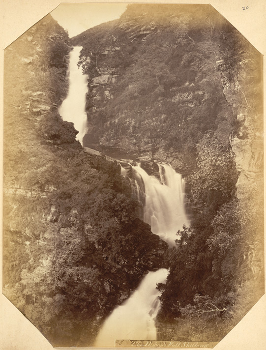 "The Bishop's Fall, Shillong. Kassia Hills" | photographed by Oscar Jean Baptiste Mallitte in the 1860s