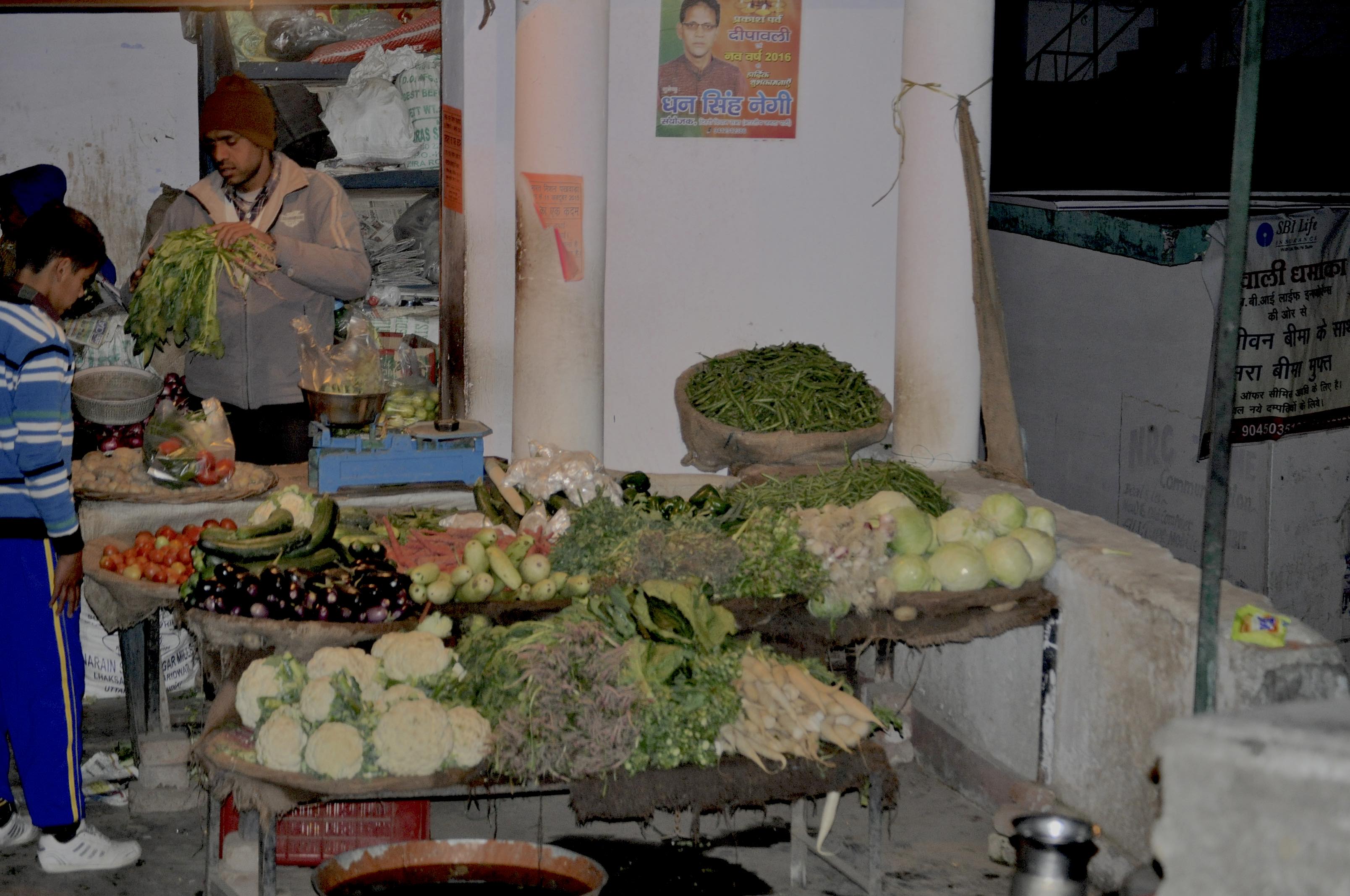 Vegetable vendor at Bauradi -- Near New Tehri